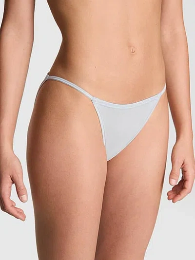 Pink Cotton String Bikini Panty In Multi