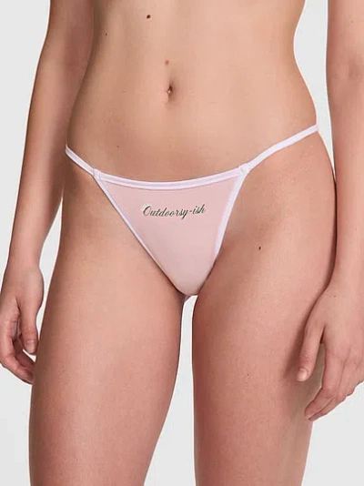 Pink Cotton String Bikini Panty In