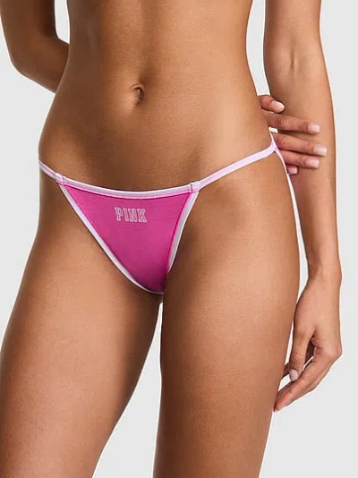 Pink Cotton String Bikini Panty In