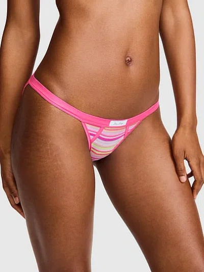 Pink Cotton String Bikini Panty In