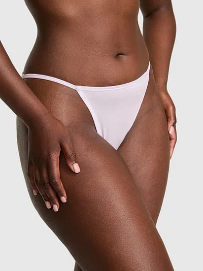 Pink Cotton String Bikini Panty In White