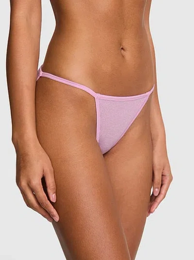 Pink Cotton String Bikini Panty In Purple