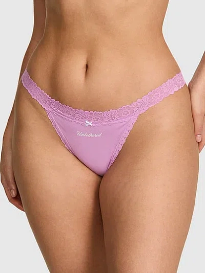 Pink Cotton String Bikini Panty In Purple