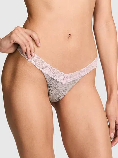 Pink Cotton Thong Panty In