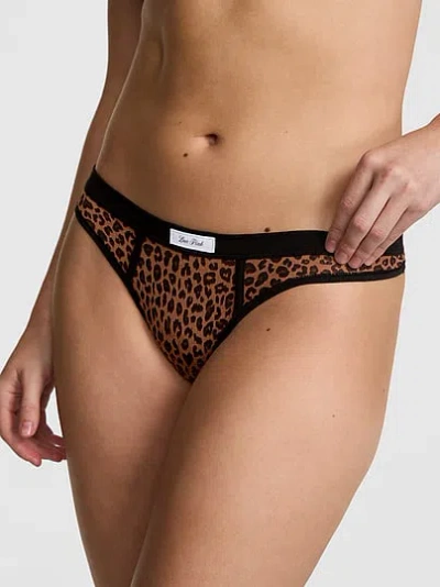 Pink Cotton Cheeky Panty In Animal Print