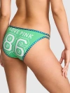 Pink Cotton Ultra Low-rise String Bikini Panty In Green