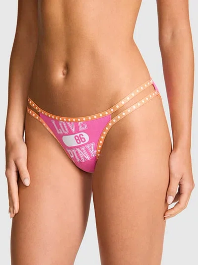 Pink Cotton Ultra Low-rise String Bikini Panty In