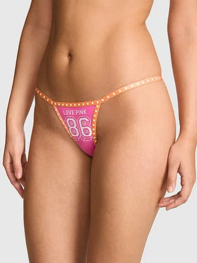 Pink Cotton Ultra Low-rise Thong Panty In