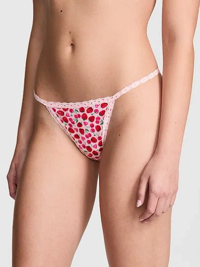 Pink Cotton V-string Panty In