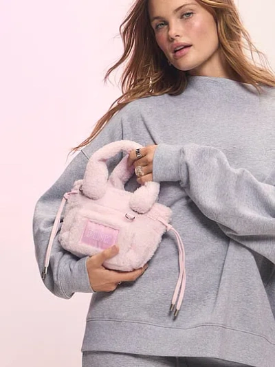 Pink Cozy Plush Mini Flat-bottom Tote Bag In