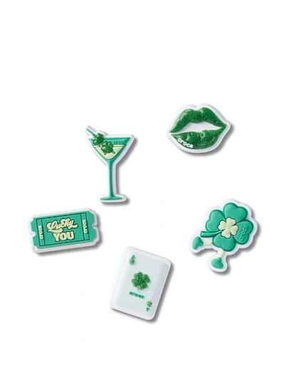 Pink Crocs 5-pack Jibbitz™ Lucky St. Patricks Day Charms In Multi