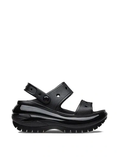 Pink Crocs Classic Mega Crush Sandals In Black