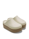 Pink Crocs Dylan Platform Clogs In Beige