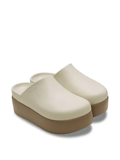 Pink Crocs Dylan Platform Clogs In Beige
