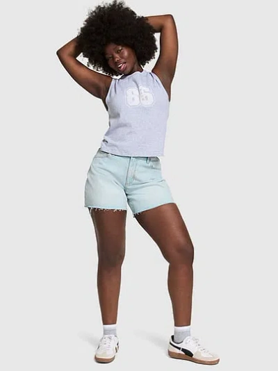 Pink Denim ‘90s Baggy Shorts In Neutral