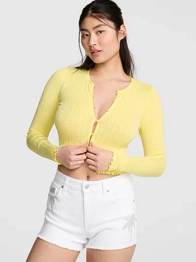 Pink Denim High-rise A-line Shortie In White