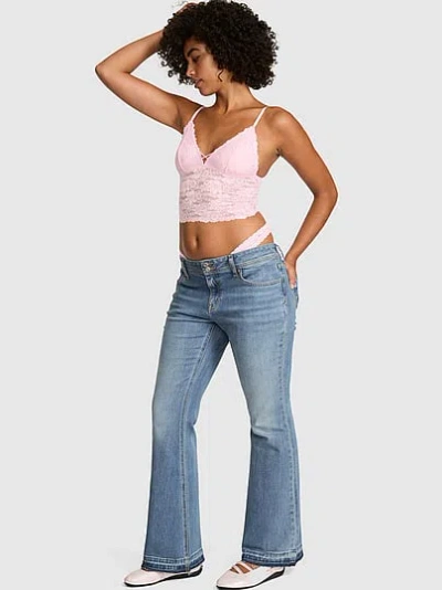 Pink Denim Low-rise Bootcut Jeans In