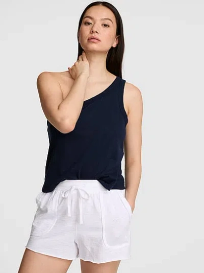 Pink Dream Jersey One-shoulder Tank Top In Blue