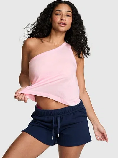Pink Dream Jersey One-shoulder Tank Top In