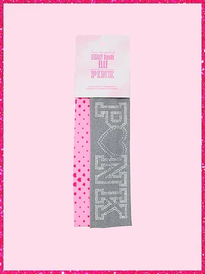 Pink | Elle 2-pack Stretchy Headband Set In Gray