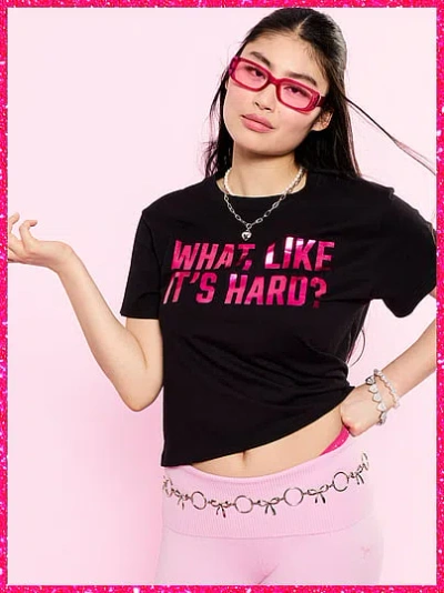 Pink | Elle Campus Cotton™ Cropped Tee In Black