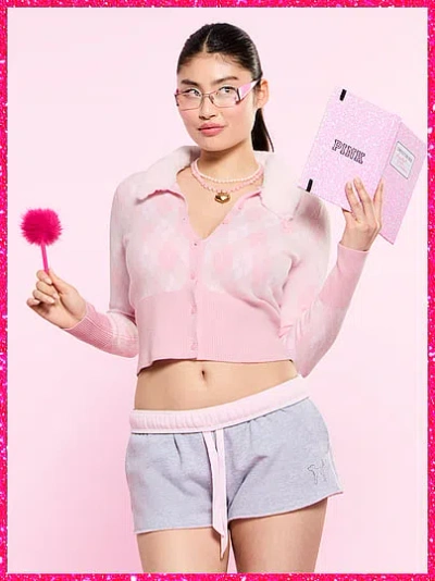 Pink | Elle Jacquard Knit Cardigangan In Multi