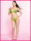 Pink | Elle Sequin Triangle String Bikini Top In Multi