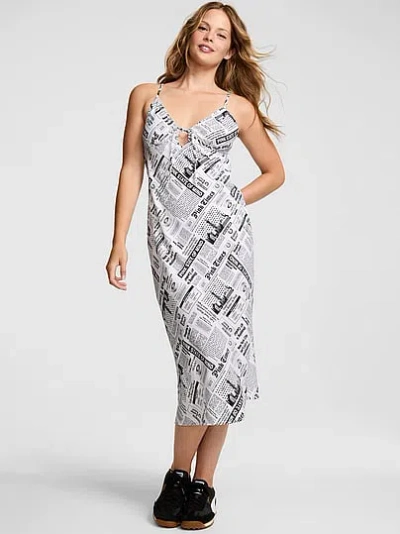 Pink Fall In Love Midi Dress In Animal Print