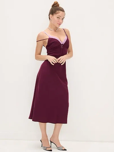 Pink Fall In Love Midi Dress In Purple