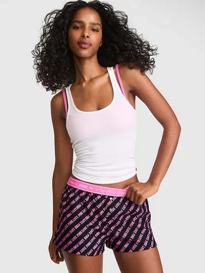 Pink Favorite Flannel Boxy Pajama Shorts In Multi