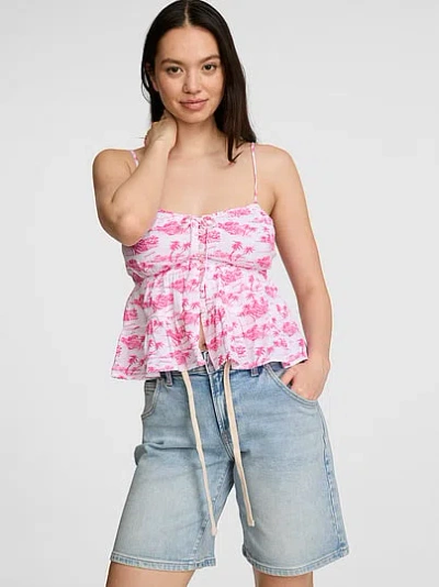 Pink Flirt Alert Tiered Cami In