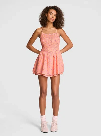 Pink Flirty Fit Smocked Mini Dress In
