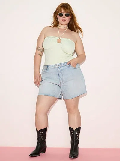 Pink Floral Jacquard Halter Top In