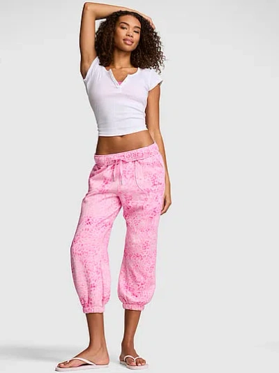 Pink Foldover Capri In