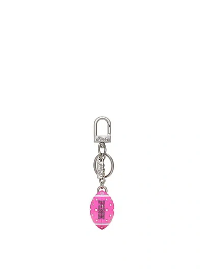 Pink Football Keychain Charm In