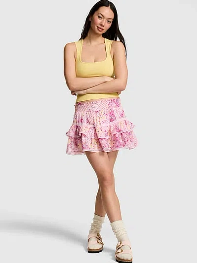 Pink Frill Seeker Ruffle Skort In