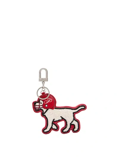 Pink Game Day Dog Keychain Charm In Grey