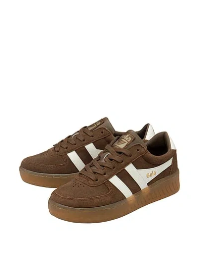 Pink Gola Grandslam Suede Sneakers In Brown