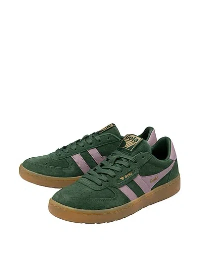 Pink Gola Hawk Suede '86 Sneakers In Green
