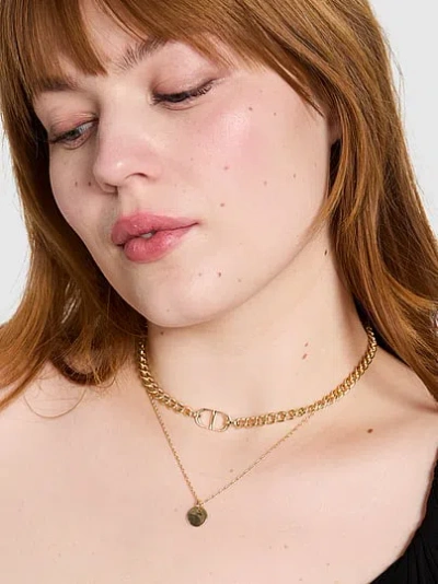 Pink Gold 2-piece Layered Necklace Set