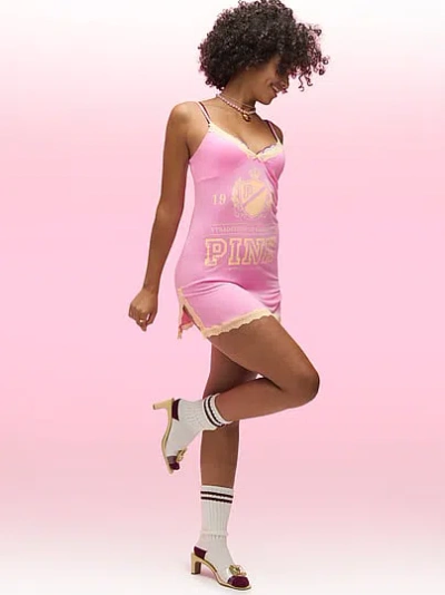 Pink Grw ™ Modal Lace-trim Slip Dress In