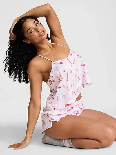 Pink Grw ™ Satin Cami & Shorts Pajama Set In