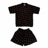 Pink Haley Black Nostalgic Cherry-print Travel Matching Set In Black