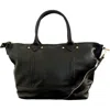 Pink Haley Ellie Handmade Leather Tote In Black