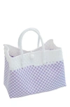 Pink Haley Lola Recycled Plastic Woven Tote Large In Purple
