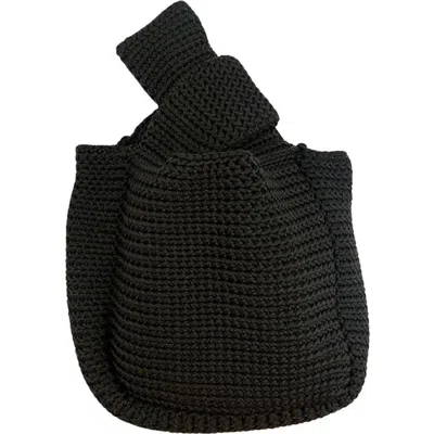 Pink Haley Mackenzie Knit Clutch In Black