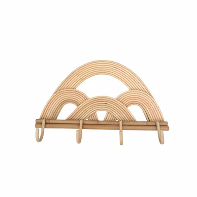 Pink Haley Rainbow Rattan Wall Hook - Large