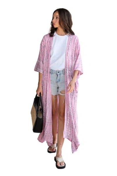 Pink Haley Sara Hand Dyed Robe In Multi