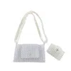 Pink Haley Women's Addison Beaded Crossbody Clutch And Matching Card Case In Clear Jelly White In White