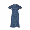Pink Haley Women's Blue Mila Split Thigh Dress In Blue